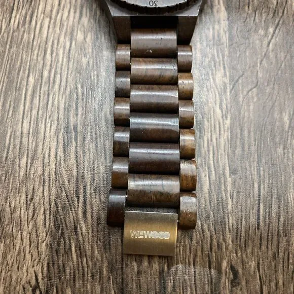 Wewood 100% Natural Wood Watch With Date Display New Battery - Picture 9 of 12